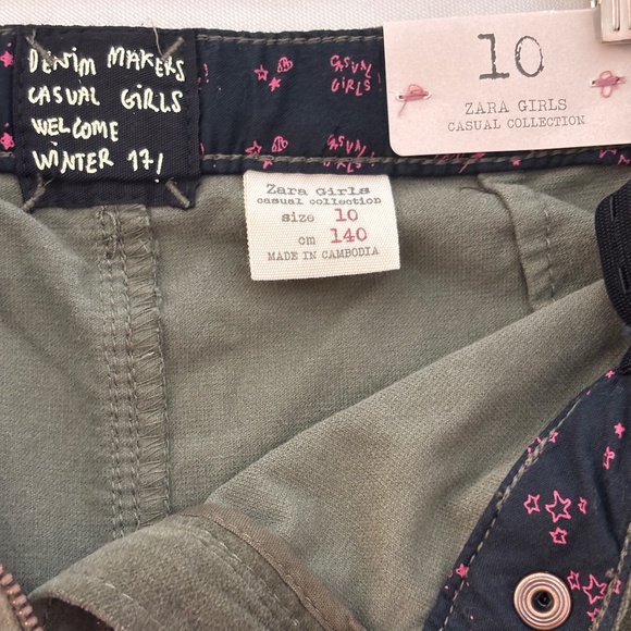 Zara Girls Mini Skirt - Olive/Army Green Size 10 - Picture 9 of 10